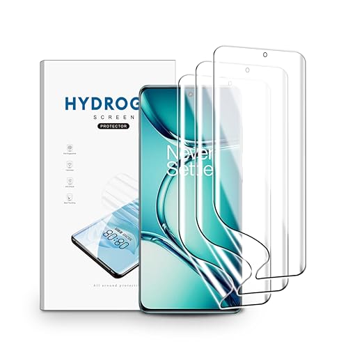 nvskvd Screen Protector for OnePlus Ace 2 Pro, 3 Pack TPU Hydrogel Film HD Clear Flexible, Support Fingerprint Unlock
