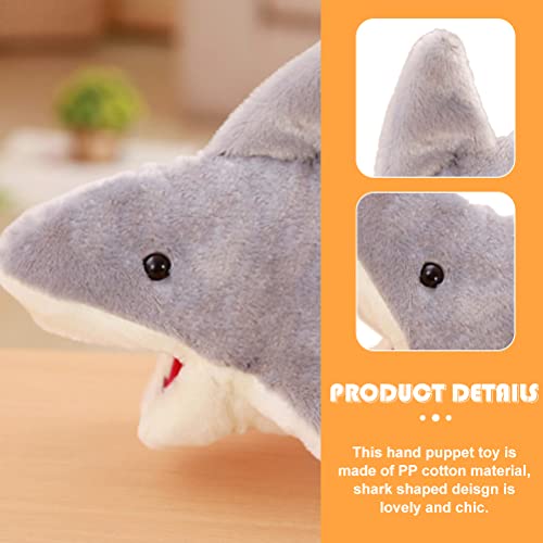 Luozzy Cute Plush Shark Hand Puppet Shark Puppets Toys, Kids Hand Puppets Plush Shark Toys Soft Shark Gloves Figure, Gray #TOP3