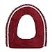 Produktbild Universal-Spitze Klobrille, Muster Plüsch Haushalt wasserdichte Winterfrostschutzmittel Toilettensitz, WC-Sitz WC-Sitz,Rot