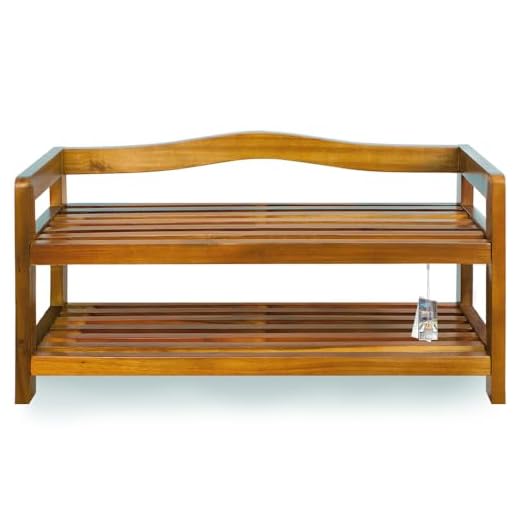 Casaria® Schuhregal mit 2 Ebenen 75x26x42cm FSC®-Zertifiziert Akazien Holz Massiv Bad Diele Flur Bad Schuhschrank Schuhaufbewahrung Schuhständer Braun