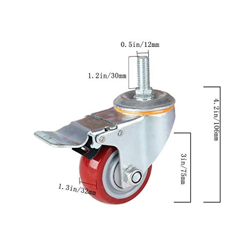 Roulette de meuble M12 pour stopper les rayures au sol - 3