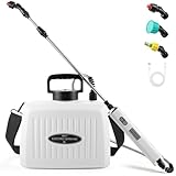 UTAWO Electric Sprayer, Battery Powered Sprayer 1.6 gal/ 6L, with 3-Adjustable Nozzles, Retractable Wand, Rechargeable Handle & Adjustable Shoulder Strap, Suitable for Garden, Lawn & Cleaning