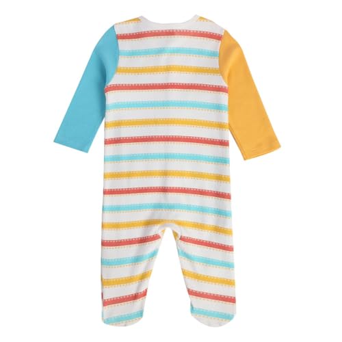 Image of miniklub Baby Front Open Long Sleeve Cotton Sleep Suit, Pack of 2 (Blue /White Color)