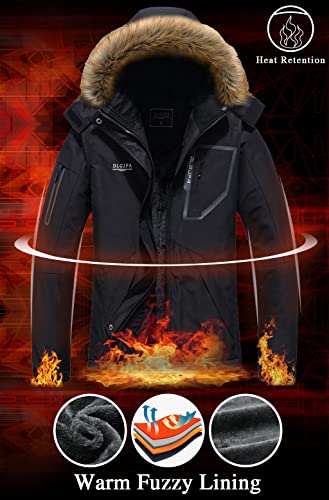 Dlgjpa Women's Mountain Waterproof Ski Jacket Fur Hooded Windbreakers Windproof Raincoat Winter Warm Snow Coat #TOP4