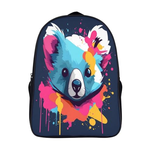 Mochila de poliéster resistente y lienzo estampado koala para niños