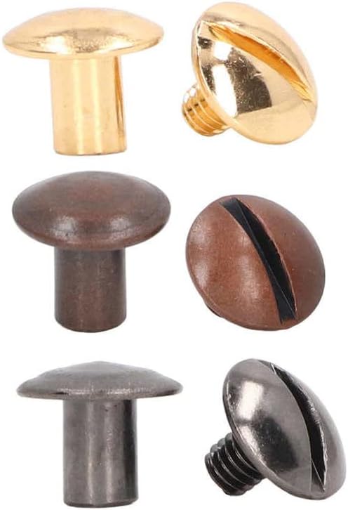 Book Binding Screw Metal Nail Rivet Studs Curved Surfaces for DIY Leather - (Color: Color3)