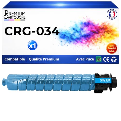 Toner cyan CRG-034 compatible Canon i-SENSYS MF 810 CDN haute capacité avec puce