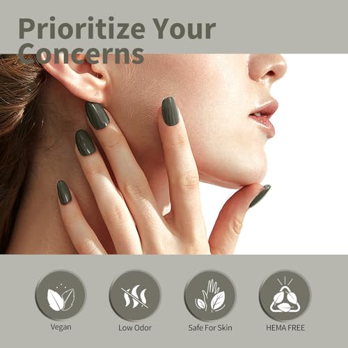 Image of CANNI Grey Gel Nail Polish, 1Pcs Grey Gel Polish Color Nail Polish High Gloss Soak Off U V Nail Manicure Salon DIY
