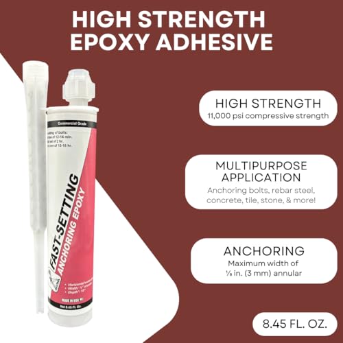 Image of Akona Fast-Setting Anchoring Epoxy - Anchoring Epoxy for Concrete, Rebar, Steel, Masonry, Bolts, & More, High Strength Caulking Adhesive, Stops Water Leaks (8.45 Ounces, 12)