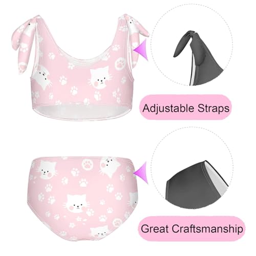 Image of CaTaKu Girls Two Piece Swimsuits Toddler Bathing Suits Bikini Set Summer Beach Swimwear for Girls Size 3-12T