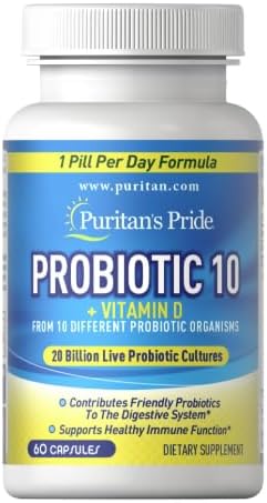 Puritan's Pride 2-pack Of rapid Release Probiotic: From 10 Probiotic Strains, 60 Count (120 Count Total) US