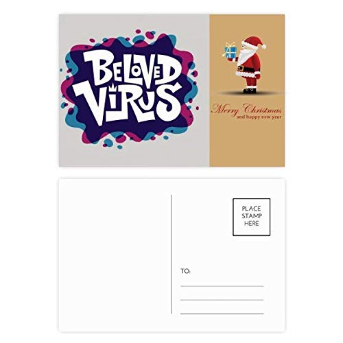 Cartes postales virus du Père Noël Street Art Bleues et Rouges - Lot de 20