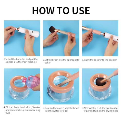 Máquina elétrica de limpeza de pincéis de maquiagem, limpador e secadora de pincéis de maquiagem sup