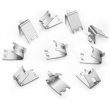HK 920158 Freezer Shelf Clip, Fridge Cooler Shelf Support, Replacement Shelf Square Buckles Clips, Stainless Steel Hooks Shelf Clip for Refrigerator 10 Pcs
