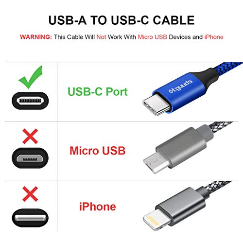 [5-Pack, 3/3/6/6/10 Ft] Usb Type C Cable Fast Charging, Etguuds Usb A To Usb C Charger Braided Cord Compatible With Samsung Galaxy S20 S10E S10 S9 Note 20 10 9 8, A71 A70 A51 A50 A41 A21 A20E A20 A10E #TOP6