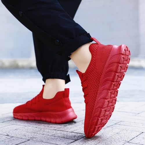 Image of Men Running Tennis Shoes Gym Fashion Sneakers Walking Workout Shoes Athletic Slip on Breathable Mesh Comfortable Lightweight Casual Sport Shoe