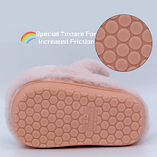 Rosyclo Toddler Slippers Girl Boy Fluffy Home Slippers Cute Rabbit Slippers, Winter Warm And Anti-Skid Indoor Kids Slippers #TOP3