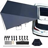 Zenselect Toldo impermeable para coche, toldo para caravana, toldo lateral de coche, portaequipajes de techo, para coche, furgonetas, caravanas, todoterrenos, color negro