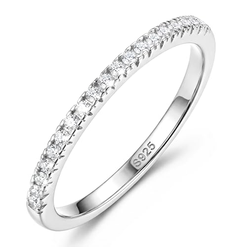 Diamday Bague Argent 925 Femme Zircone Cubique Alliance Femme Fiançailles Promise Engagement pouce Bandes Rosées Empilage Bagues pour les Femmes Hommes...