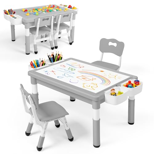 Kinder King Kids Table & Chairs Set with Storage