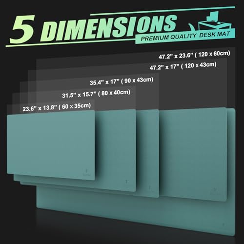 K KNODEL Large Office Leather Desk Mat, Mouse and Keyboard Pad, Computer and Laptop Mat, Desktop Protector and Cover, Writing Pad and Blotter (31.5"x15.7", Green) - Image 5