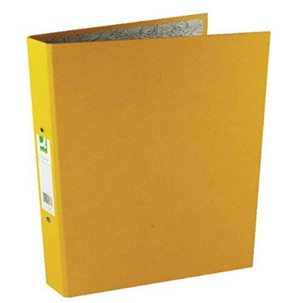 Q-Connect 2 Ring 25mm Paper Over Board Yellow A4 Binder (10 Pack)