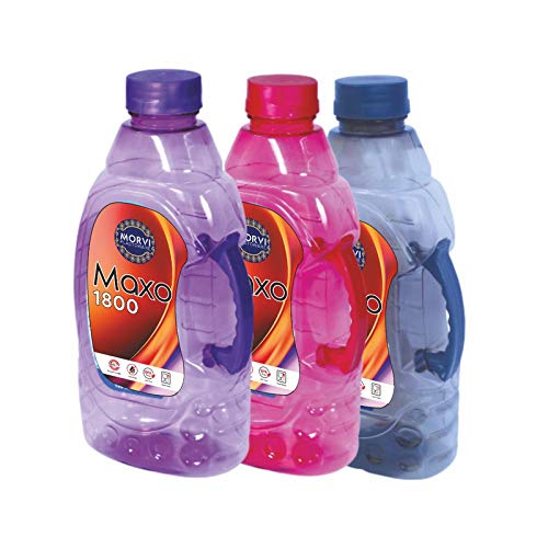 Wonder Plastic Prime Maxo 1800 Fridge Bottle Set, Purple & Grey & Red Color, 2 Pcs Bottles, 1800 ml, Made in India