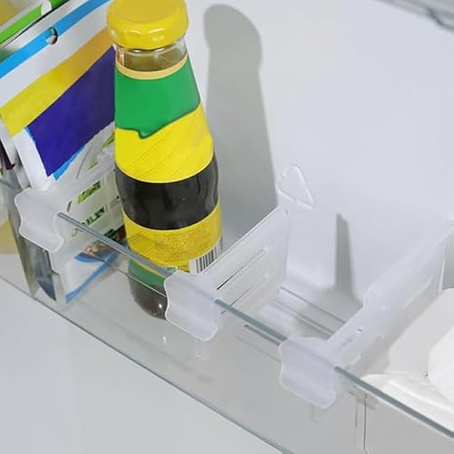 Retractable Fridge Divider Set - Adjustable Refrigerator Door Organizer Clips for Food Storage and Kitchen Organization for Refrigerator, Home, Office, and Bedroom Organization (Non-adjustable 12PCS)