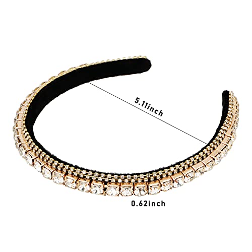 Yission 1Pc Rhinestone Headband For Women Girls Non Slip Head Bands Fashion Jeweled Hairband Sparkly Crystal Headbands For Women Bling Hair Accessories For Women Girls Wedding Prom Holiday(White Rhinestone) #TOP1