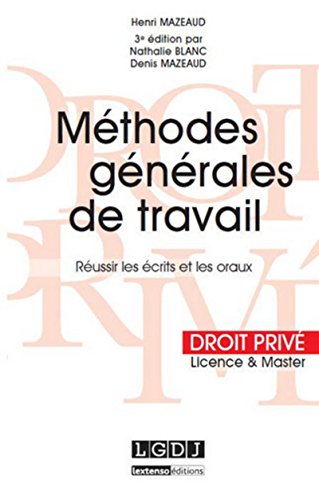 Télécharger Méthodes générales de travail PDF Ebook En Ligne