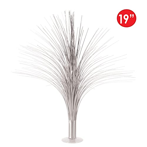 Beistle 2 Piece Plastic Metallic Silver Spray Centerpieces For Happy New Year Decorations, Awards Night Tableware, Birthday Party Supplies, 19" #TOP3