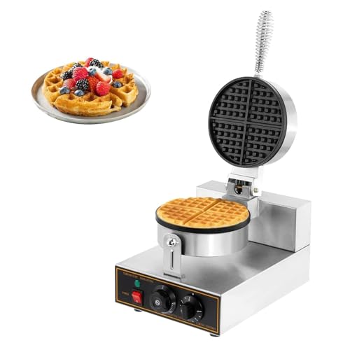 Image of LPLYAA Commercial Waffle Maker 1200W Electric Belgian Waffle Iron Non-stick Stainless Steel Waffle Furnace for Bakery, Restaurant, Snack Bar or Household, Temperature and Time Control, 20240426