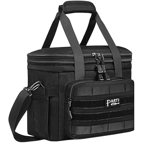 PARTI FISH Insulated Cooler Bag with Adjustable Capacity Cover