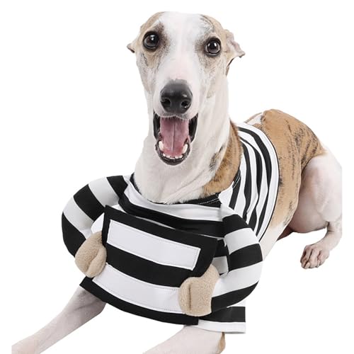 Disfraz cómodo de prisionero para perro pequeño talla L miniatura 5