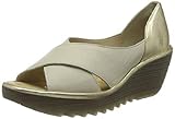 Keilabsatz Fly London Damen Yoma307fly Sandale, Offwhite Gold, 39 EU