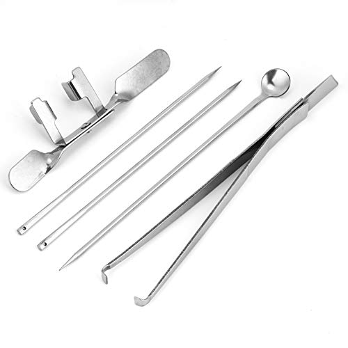 Tbest Aves de Corral Din Plies 5 Piezas en Cuchillo Herramienta Kit de Acero Inoxidable Aves de Corral Fars Veterry Instrumento para Arde
