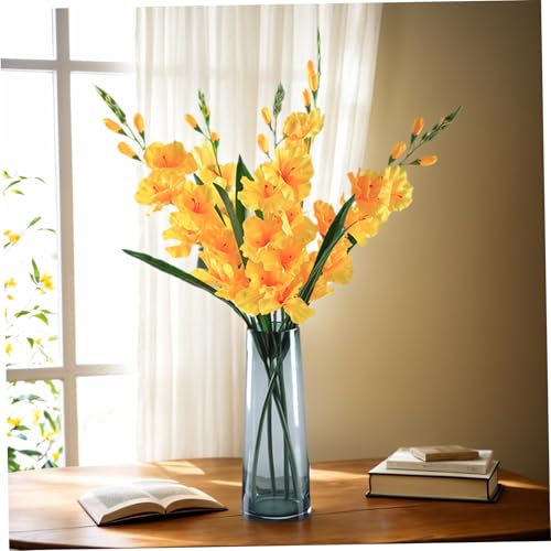 Gladiolos artificiales de tallo largo con flores de alta fidelidad para salones de lujo 3