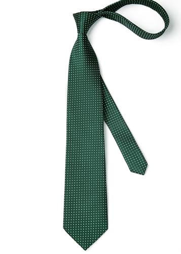 Image of Enlision Ties for Men Plaid Stripe Tie Handkerchief Woven Classic Formal Necktie Pocket Square Clip Set