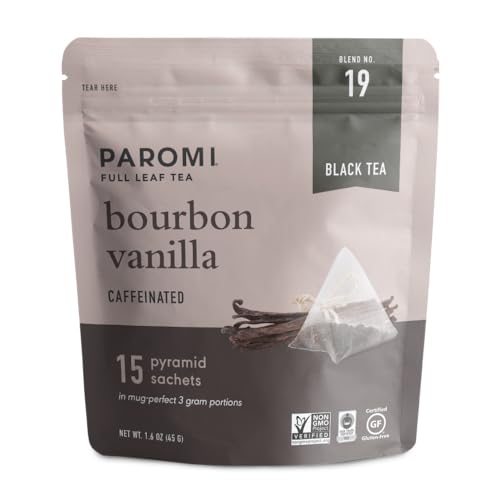 Paromi Bourbon Vanilla Black Tea, Resealable Pouch, 15 Count