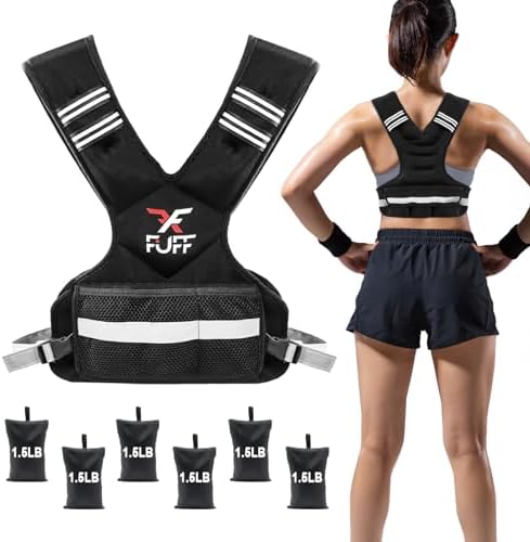 FUFF Weighted Vest Woman, 4-10/11-20/20-32 Lb Adjustable Weight Vest for Women Men, Female Strength Training Body Vest for Walking Exercise Running Workout