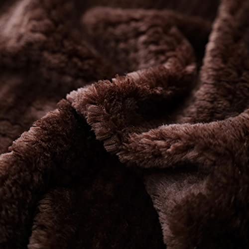 Sochow Waffle Sherpa Fleece Throw Blanket, Super Soft Fuzzy Warm, Lightweight Fluffy Reversible Plush Blanket For Bed Sofa Couch, 60 X 80 Inches Brown #TOP2
