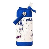 FANMATS NFL Buffalo Bills Mascot Stainless-Steel Kids Cup — Powder-Coated Steel | 12 Fluid oz | Team Color | Soft Silicone Mouthpiece & Carrying Loop
