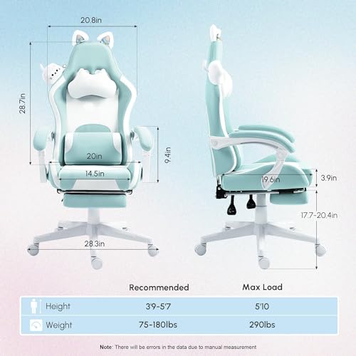 Gaming Computer Chair Ergonomic Office Chair Desk Chair with Lumbar Support Flip Arm Adjustable Height Swivel Leather Executive Office Chair with Wheels for Adult Women Men - Thumbnail 3