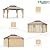 GAZEBEST 12x14 ft Hardtop Gazebo Outdoor Aluminum Patio Gazebo Double Roof Galvanized Steel Canopy with Netting and Curtains for Garden, Backyard,Deck and Lawns