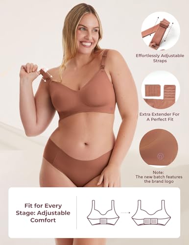 Image of Momcozy Nursing Bras for Breastfeeding, YN21 Seamless Ultra Comfort Maternity Bra, Natural Shape, Pregnancy Sleep Bralette