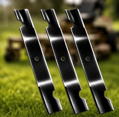 Wadoy 320245 Mower Blades Compatible with Grasshopper 61 DuraMaxx Decks 3 Pack 21 High Lift Notched Bagging Blades for GrassMaxx FrontMount & MidMount Mowers Replace 320242 320243