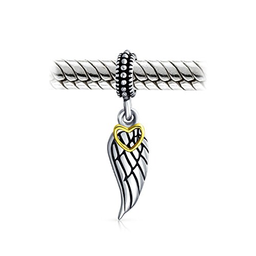 Charm de ángel en plata .925 con ala de plumas para mujer 2