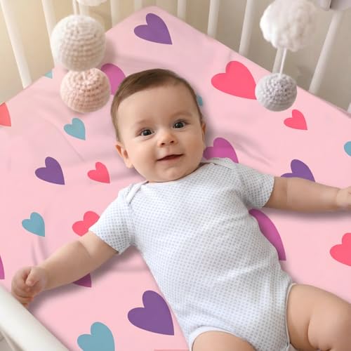 Image of Unicorn Crib Sheet Set, Fitted Crib Sheets Girl, 4 Pack Breathable Soft Microfiber Baby Crib Sheets, 28 X 52 in Crib Mattress Sheets for Standard Crib & Toddler Mattress