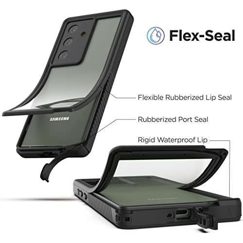 Encased Waterproof Belt Case For Samsung Galaxy S23 Ultra With Holster Clip [Military Grade] Shockproof Protective Cover W/Built-In Screen Protector (S23 Ultra-6.8") #TOP4