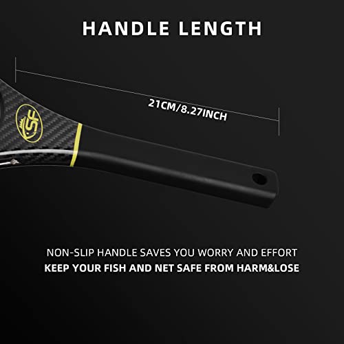 Sf Fly Fishing Stealth Carbon Fiber Landing Net Soft Silicone Rubber Mesh Trout Catch And Release Net Small With Black Magnetic Net Release Combo Kit #TOP3